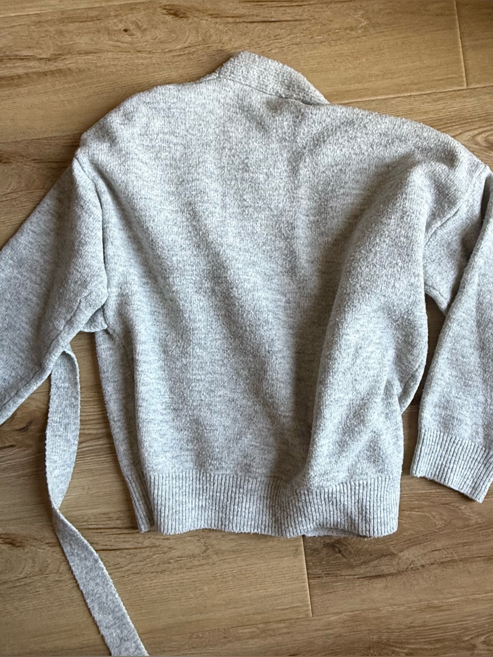 Little Lies Light Gray Women's Wrap Cardigan Sweater - Picture 5 of 8